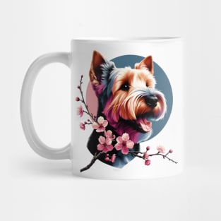 Joyful Glen of Imaal Terrier with Spring Cherry Blossoms Mug